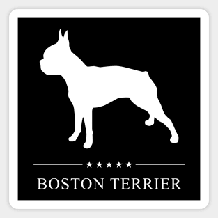 Boston Terrier Dog White Silhouette Magnet